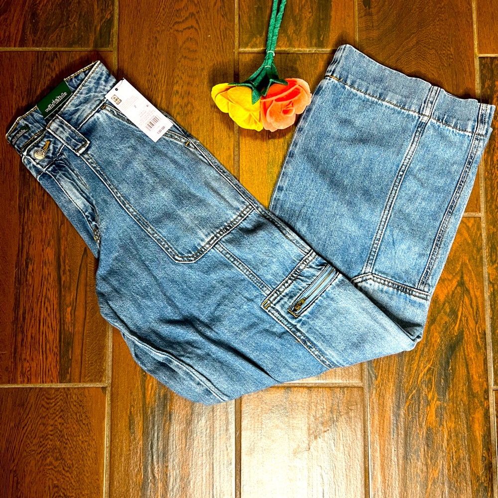 Wild Fable Cargo Wide Leg Denim Jeans